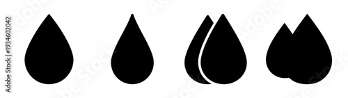 Water drop icons set vector illustration, flat design symbols