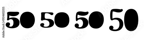 50 percent icons set, flat design vector illustration