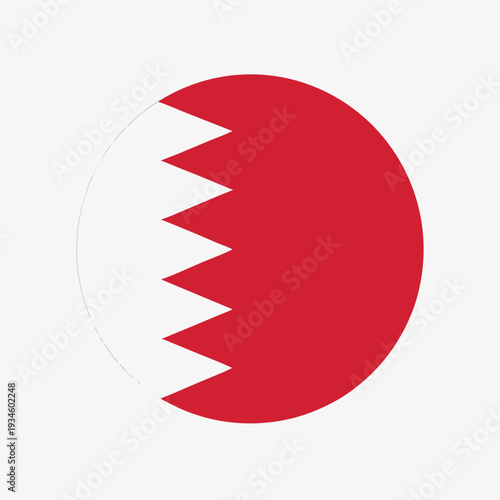 bahrain flag round flat icon design