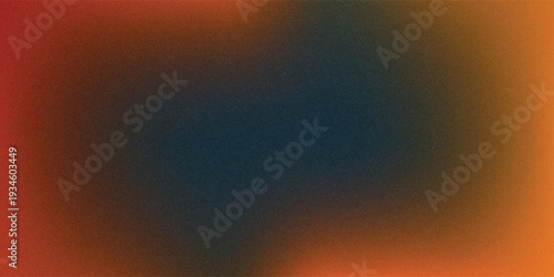 Fiery red brown burnt orange copper black abstract background. Geometric shape. Color gradient. 3d effect. Noise rough grungy grain. Neon light metallic. Design. Template. Web banner. Wide. Panoramic.