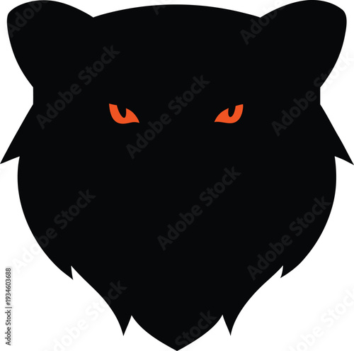 wolf silhouette head with glowing eyes