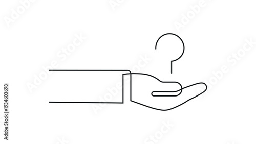 A hand with a question mark floating above it