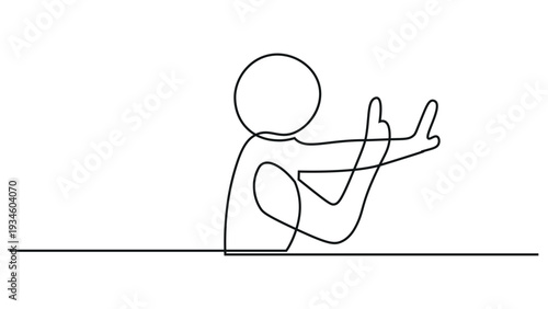 A person sitting on the floor with hands outstretched
