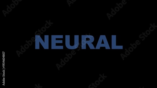 Neural Text Animation on Black Background Loop for AI, Technology, and Brain-Related Concepts.