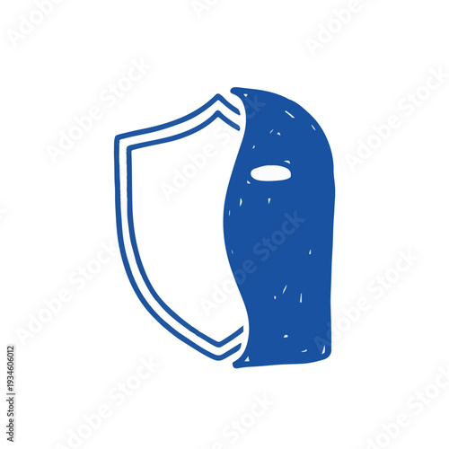 Shield security guard data privacy protection concept cybersecurity firewall encrypted storage safety compliance biometric shield icon