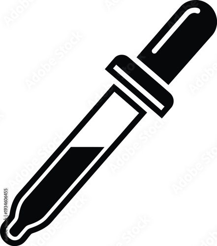 A black and white icon of a dropper