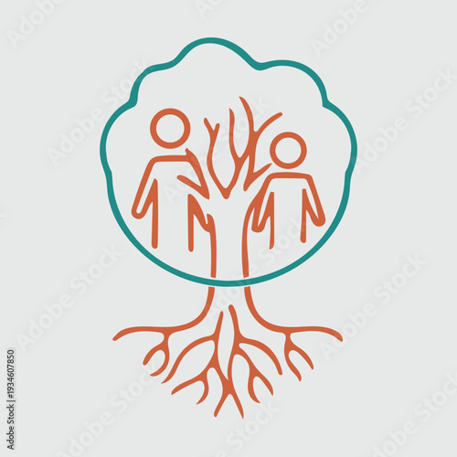 Child custody icon in trendy stroke thin linear style.