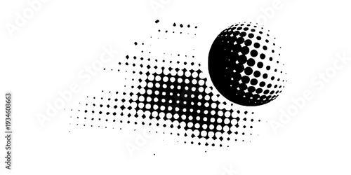 Set of dotted curved abstract shapes. Dotted pattern in halftone theme. Curved and twisted abstract gradients. Vector design element in black and white color.