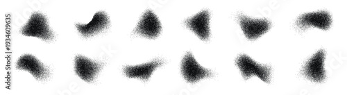 Illustration of collection of various black abstract shapes on isolated for design