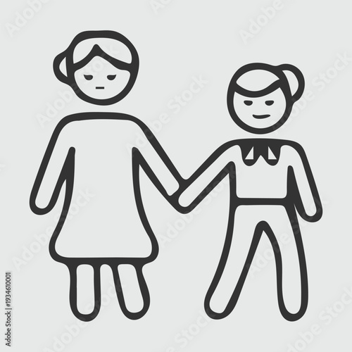 Family and parenting line icon set. Vector pictograms of couples, single parents, children, elderly, baby, newborn, teenager thin linear illustration.