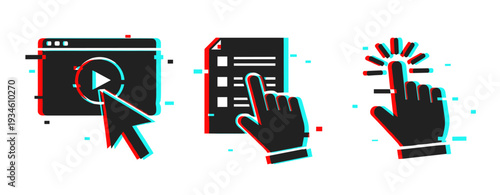 Click play select checklist and tap hand icons for ui. Glitch effect