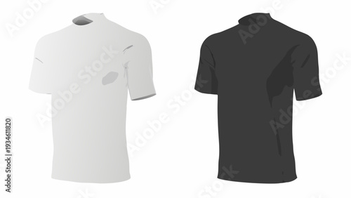 White and black t shirts mockup blank apparel design templates