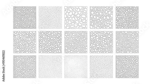 Architectural Ground Surface Hatch Pebble and Aggregate Vector Set for Site Plan Design