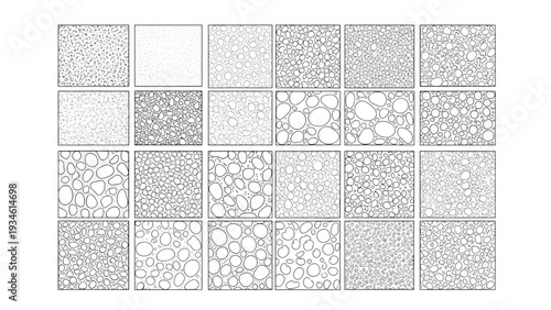 Seamless Gravel Texture Pattern Black and White Technical Vector Hatch for Site Plans