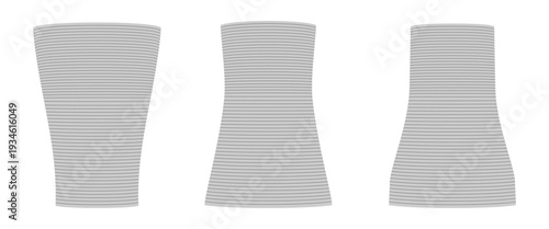 nuclear power plant with different shape, vector illustration isolated on white background.