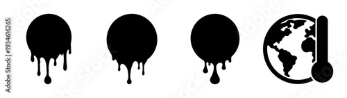 Climate change concept with melting globe vector illustration