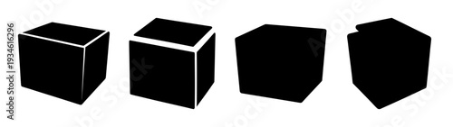 Donation box shapes vector illustration, flat design icons