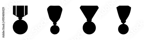 Set of medals in different shapes and designs, vector illustration