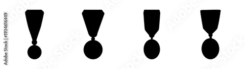 Four medals in different shapes on a white background vector illustration