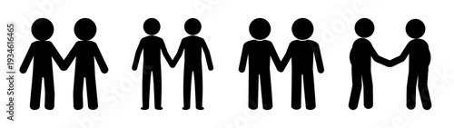Partnership and teamwork concept with people holding hands vector illustration