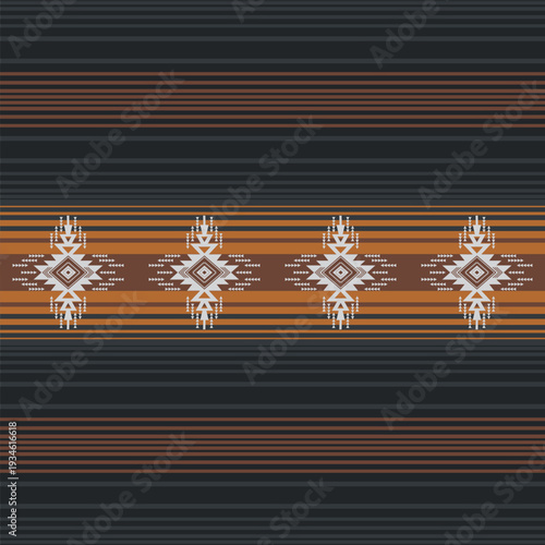 Aztec southwestern tribal stripes design pattern. Vector Native American Navajo stripes seamless pattern. Ethnic geometric pattern use for fabric, textile, home decoration elements, upholstery, etc.