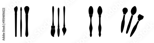 Custom brushes vector illustration, flat design graphic art, scalable vector illustration