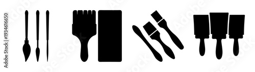 Set of makeup brushes and tools vector illustration, flat design