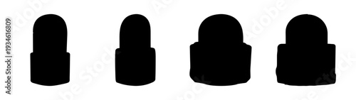 Four black padlocks in a row vector illustration, flat design