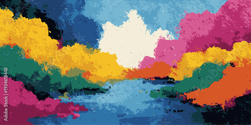 Dreamy pastel clouds painted across a vibrant blue sky at sunset or sunrise