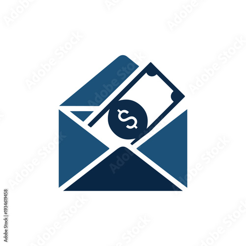 Salary Payment Envelope Icon – Money Transfer and Financial Transaction Symbol.