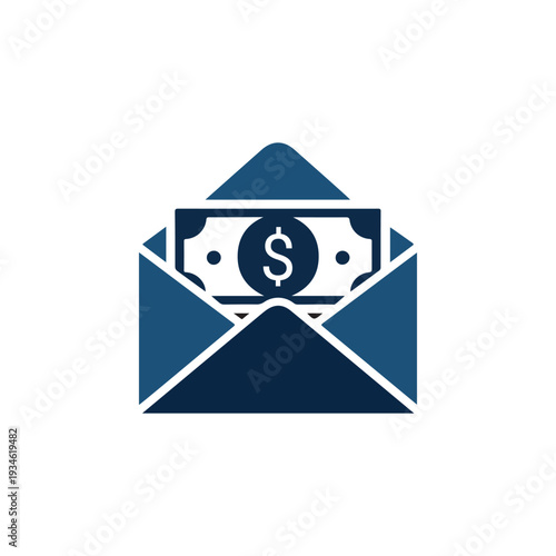 Salary Payment Envelope Icon – Money Transfer and Financial Transaction Symbol.