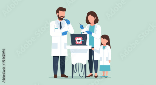 Medical Professionals Discussing Patient Records Together.