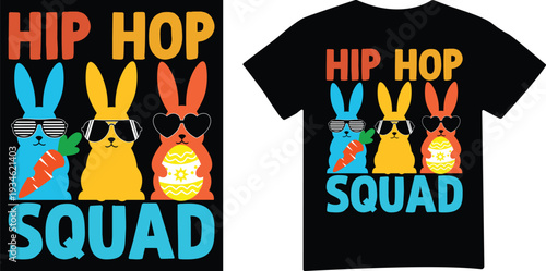 Hip hop squad bunnies graphic with carrot t shirt