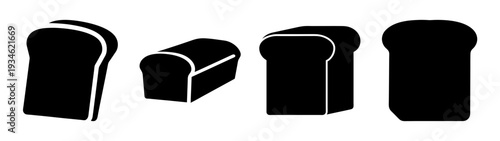Four slices of bread in different orientations vector illustration