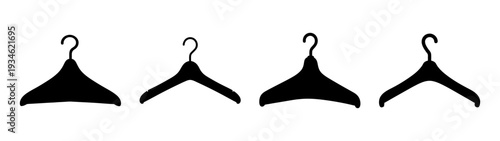 Clothes hangers in a row vector illustration, flat design