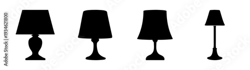 Set of modern floor lamps in flat design vector illustration
