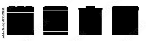 Four gas stove burner caps vector illustration, flat design