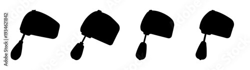 Four black berets with drops vector illustration, flat design