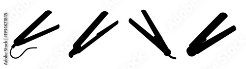 Hair straightener vector illustration, flat design, hair styling tool