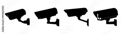 Security cameras in different positions vector illustration