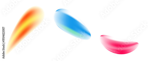 Set color circle gradient noise gradation. Abstract colorful watercolor blur mesh on isolated transparent background