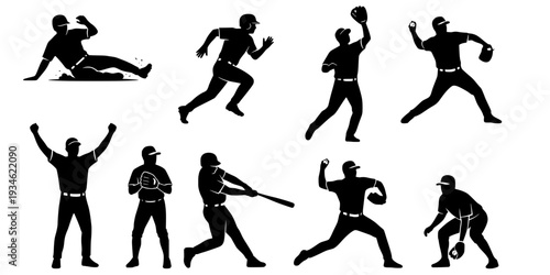 Kickball player silhouette, Kickball player svg, Kickball player clipart, Kickball sports player silhouette set
