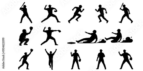 Kickball player silhouette, Kickball player svg, Kickball player clipart, Kickball sports player silhouette set
