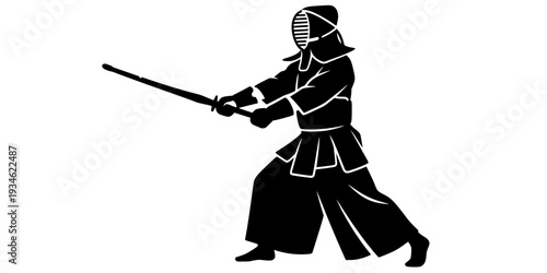 Kendo silhouettes, Kendo martial arts silhouette, Kendo svg, Kendo set
