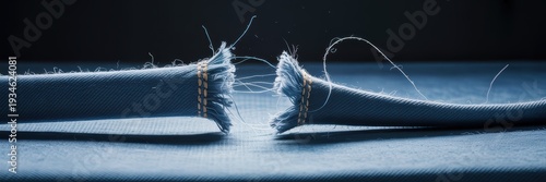 Frayed rope snapping under tension close up concept of stress failure broken connection risk management challenge crisis metaphor