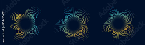 Minimal sound equalizer icons with lines and dots, audio equalizer symbol with connected lines dots