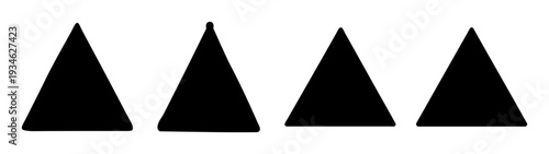 three black geometric mountain peaks flat design vector illustration