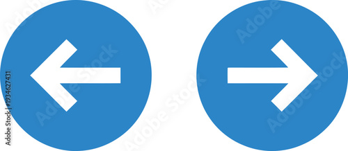 Blue circular arrows pointing left and right on a plain background Vector