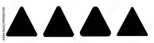 four black mountain peaks minimalist flat design vector illustration