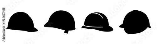 four stylized speech bubbles in flat design vector illustration